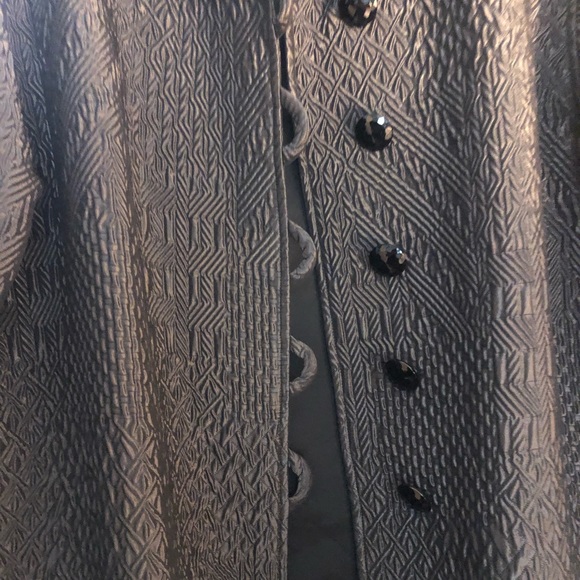 Caroline Rose Beautiful Black Button Coat - Picture 6 of 10